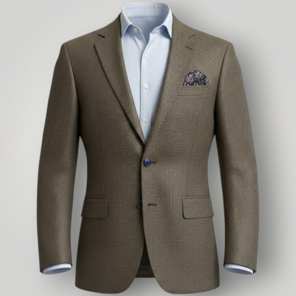 CLUB ROOM Men's Blazer Sport Coat Two-Button SuiJacket 41R Brown Wool/Cashmere